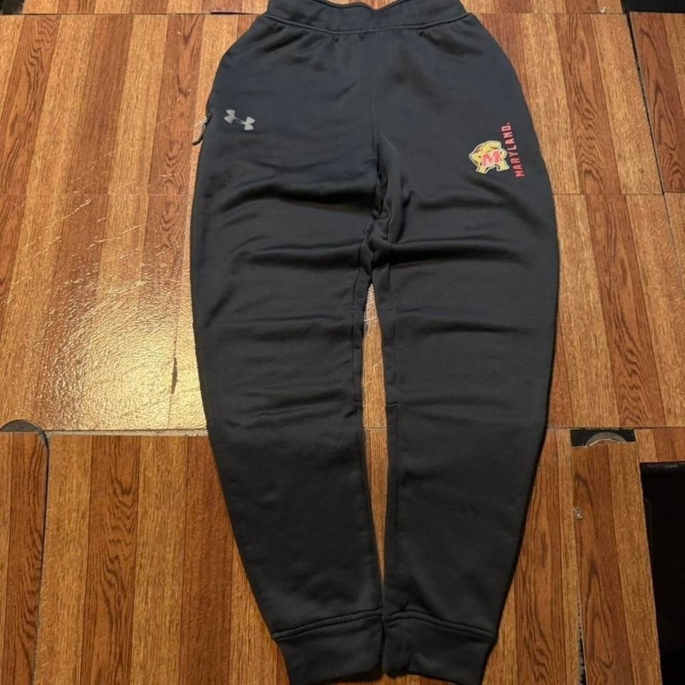 Under Armour Black Maryland Cold Tech Retro Sportswear Sweatpants Jogger Small